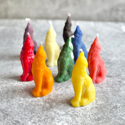 Howling Wolf Figurine Beeswax Candle | Colour Option Available