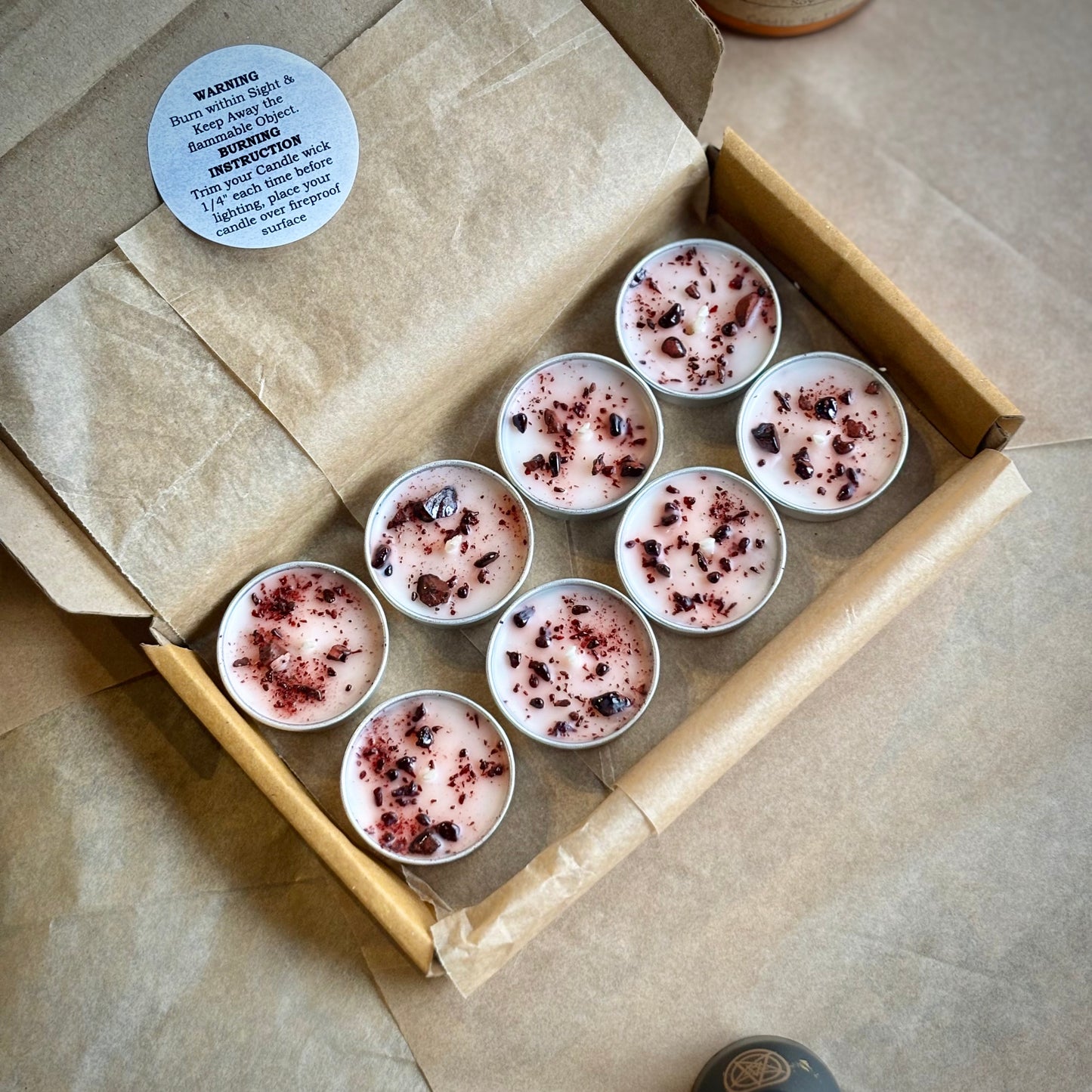 Dragon Blood Resin Infused Soy Wax Tealight Candles – Unscented