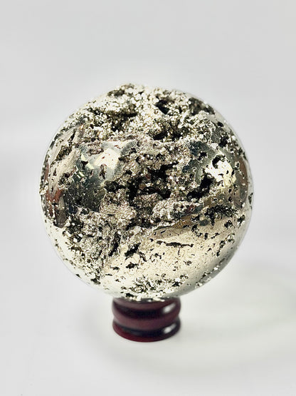 Extra Large Peruvian Pyrite Druzy Sphere 6.7 Kg – Abundance & Prosperity