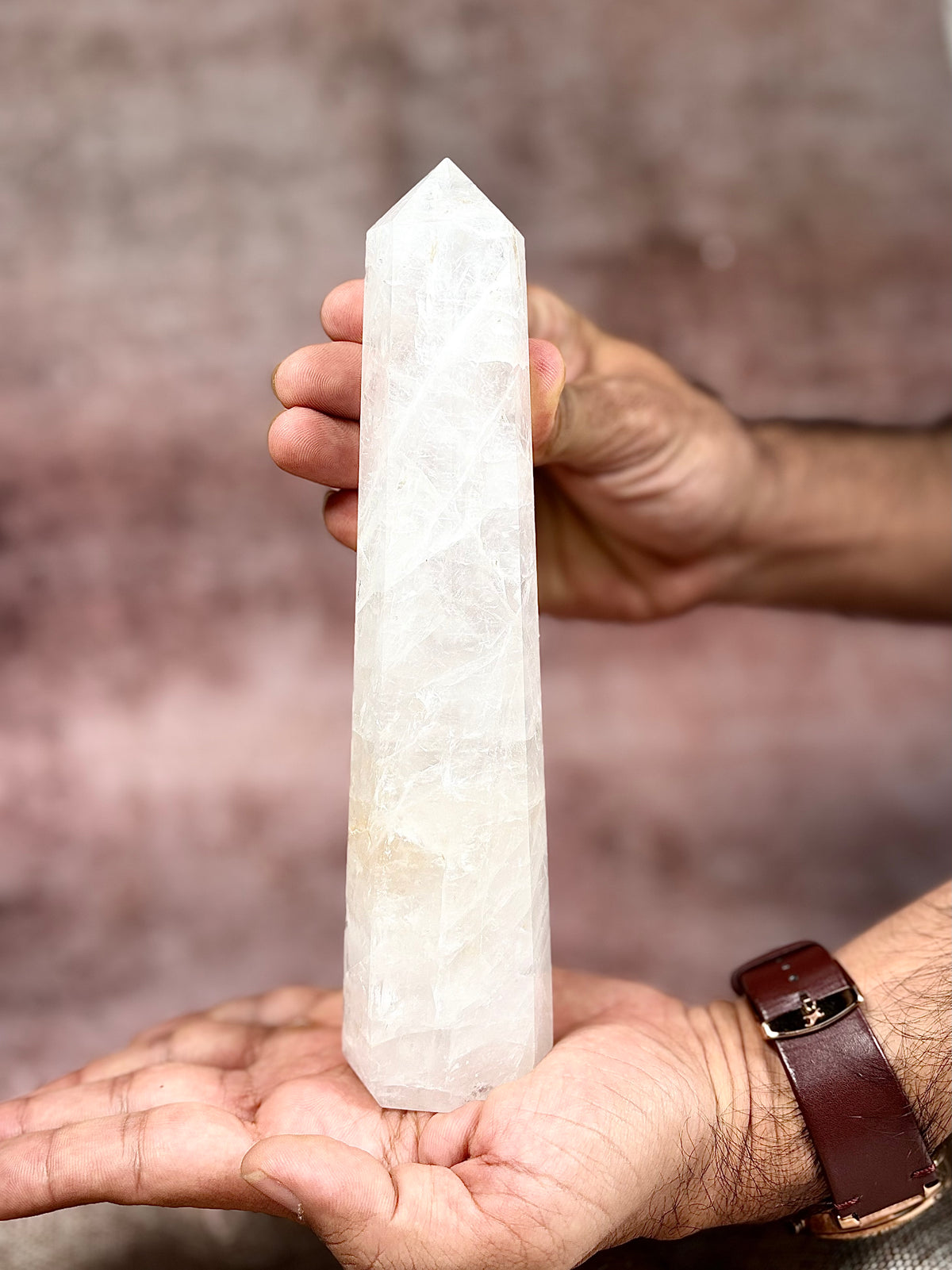 Natural Clear Quartz Crystal Tower