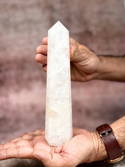 Natural Clear Quartz Crystal Tower