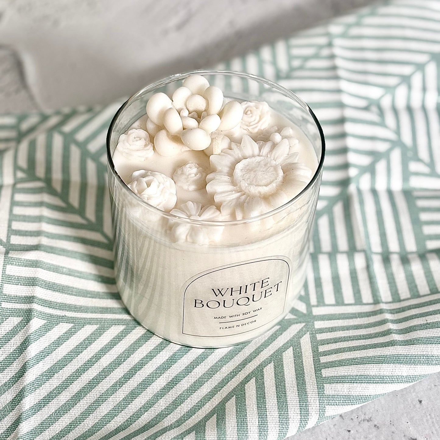 White Bouquet Soy Wax Scented Candle