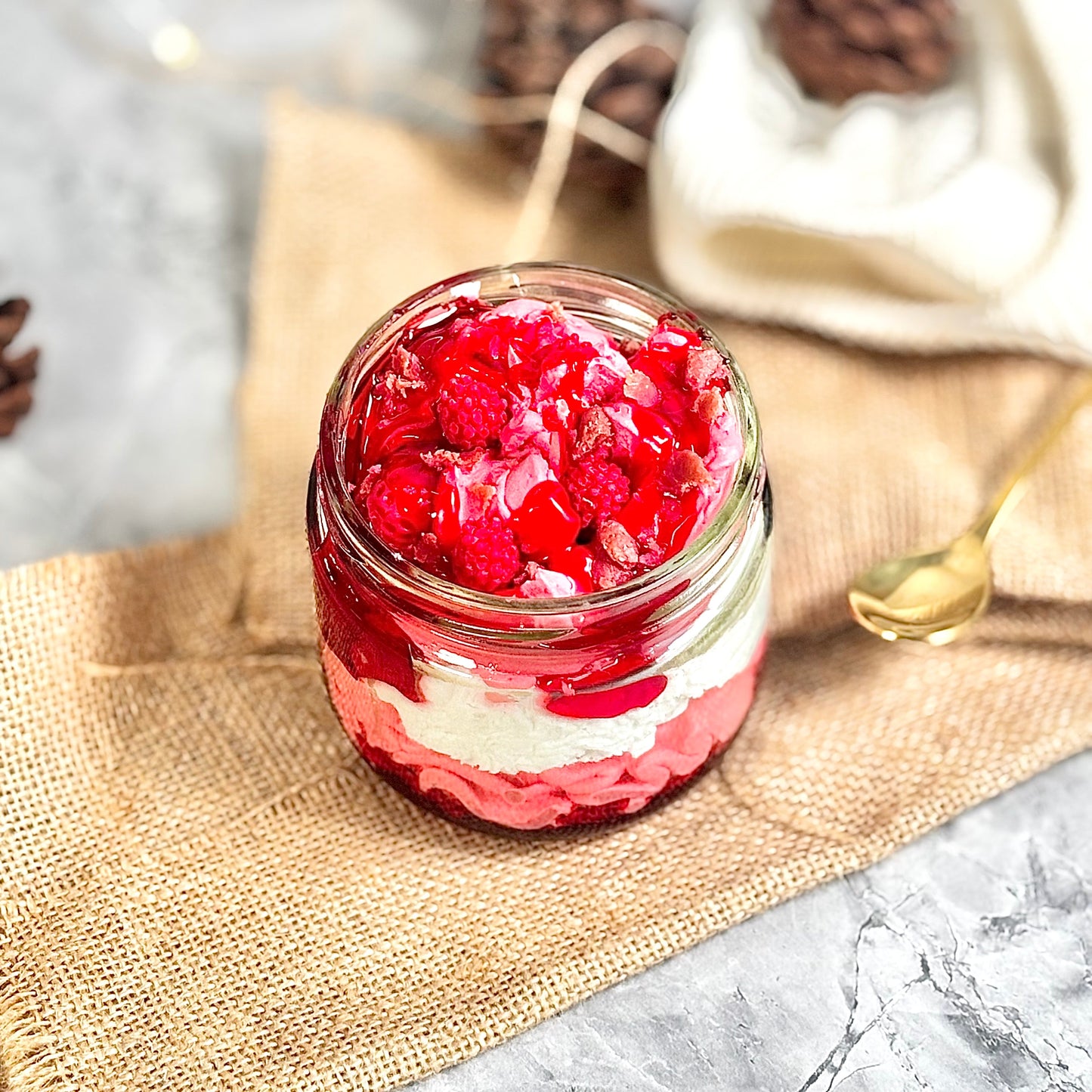 Strawberry Cheese Cake Dessert Candle -200g