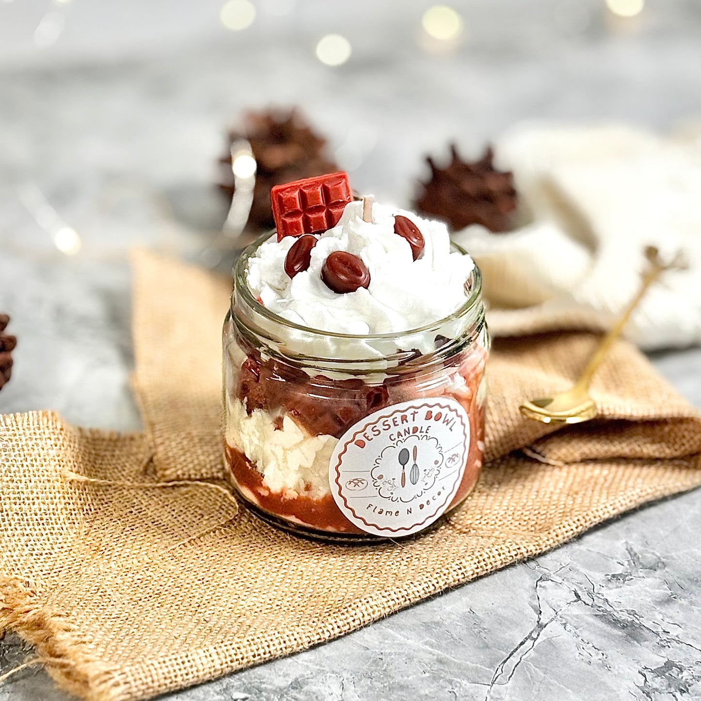 Choco Coffee Cheesecake Dessert Candle - 220g