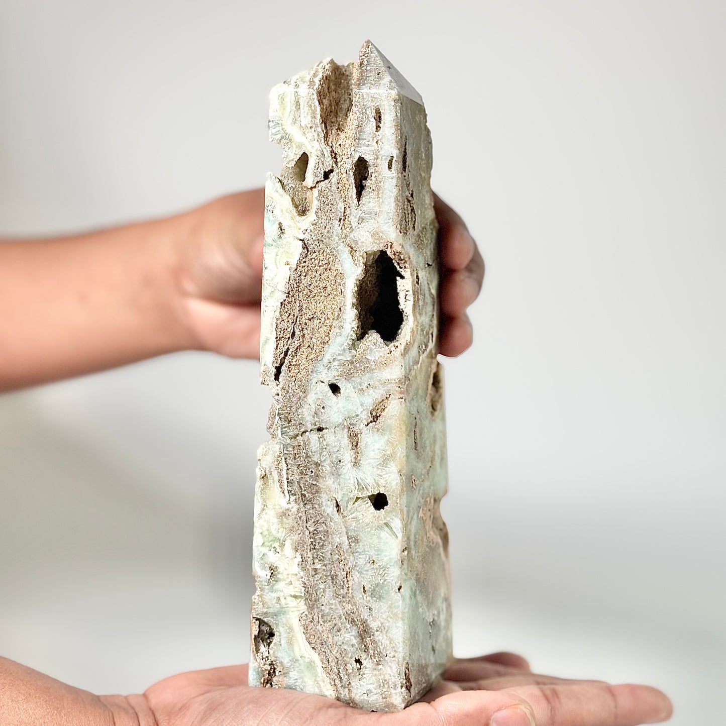Blue Aragonite Four-Facet Tower 780 Gm – Calming Energy & Emotional Healing