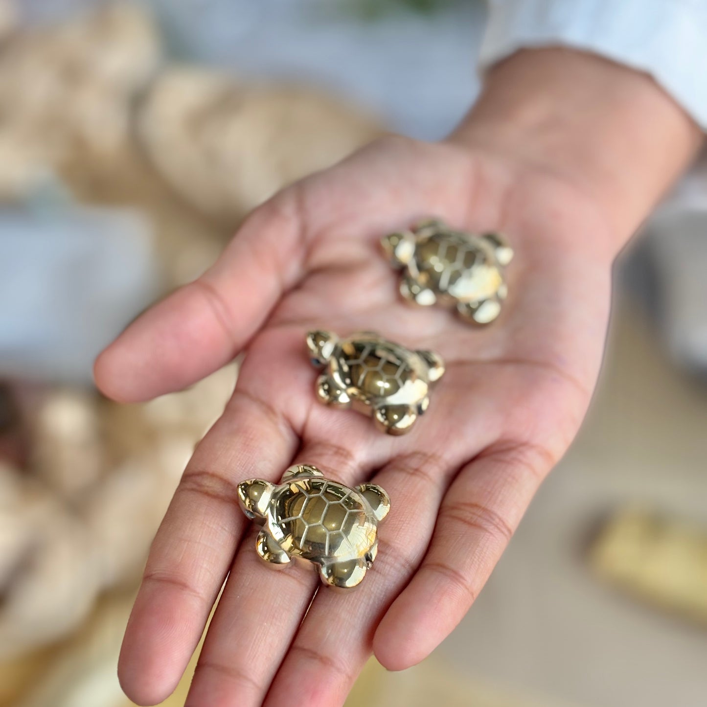 Golden Pyrite Turtle - 1 inch