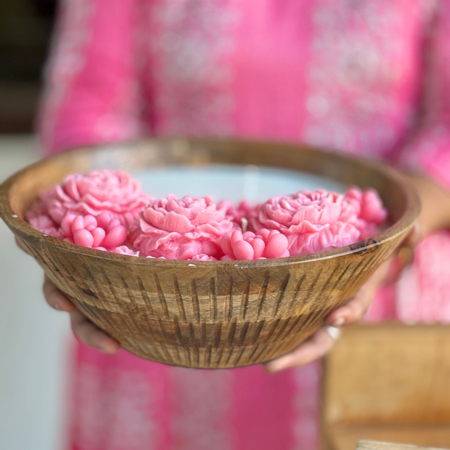Jumbo Size Pink Peony Soy Scented Candle | 2.5 Kg wax | Festive