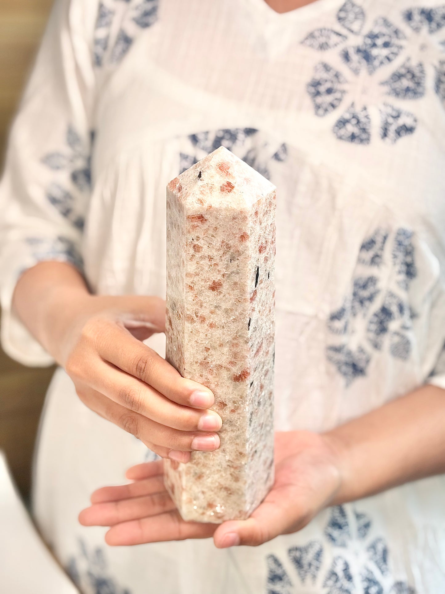 Sunstone Six-Facet Tower – 1292 Gm - Ignit Joy • Embrace Confidence • Manifest Positivity