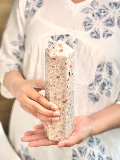 Sunstone Six-Facet Tower – 1292 Gm - Ignit Joy • Embrace Confidence • Manifest Positivity