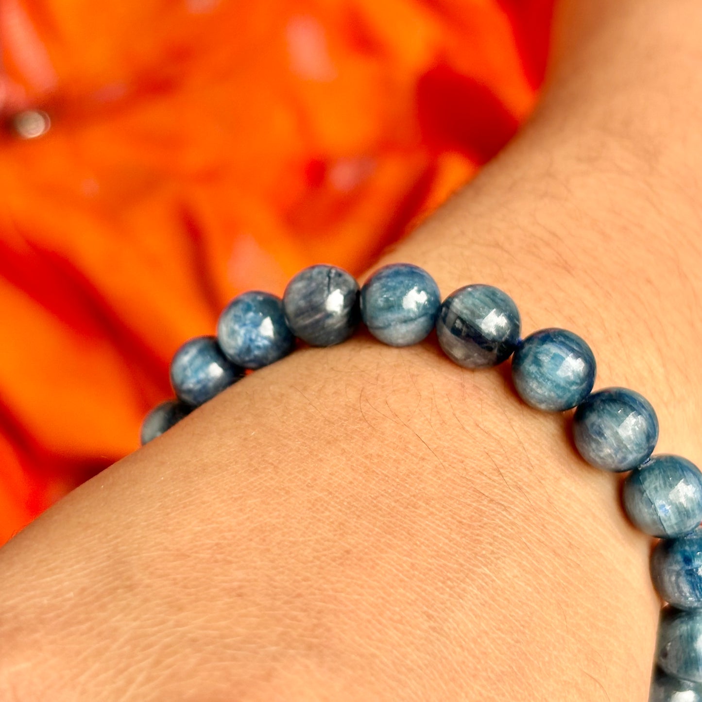 Kyanite Bead Bracelet - 8mm | Enhances telepathic & Psychic abilities