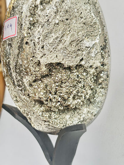 Extra Large Peruvian Pyrite Druzy Egg Carving 5.8 Kg – Abundance & Prosperity