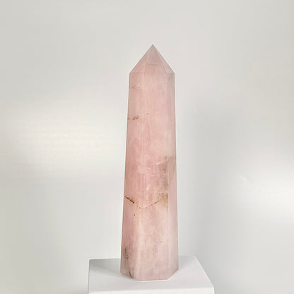 Rose Quartz Six-Facet Tower – 613g - Attract Love • Heal Emotionally • Radiate Compassion