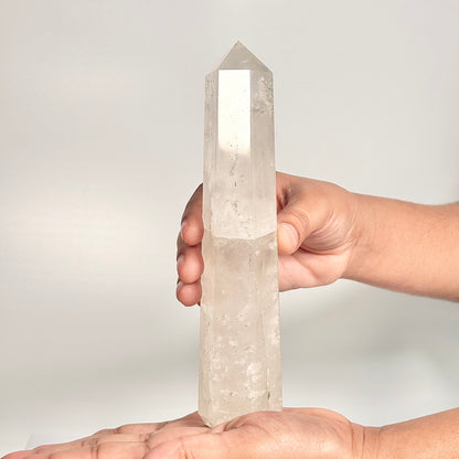 Clear Quartz Six-Facet Tower – 348g - Amplify Energy • Clarity of Mind • Spiritual Alignment