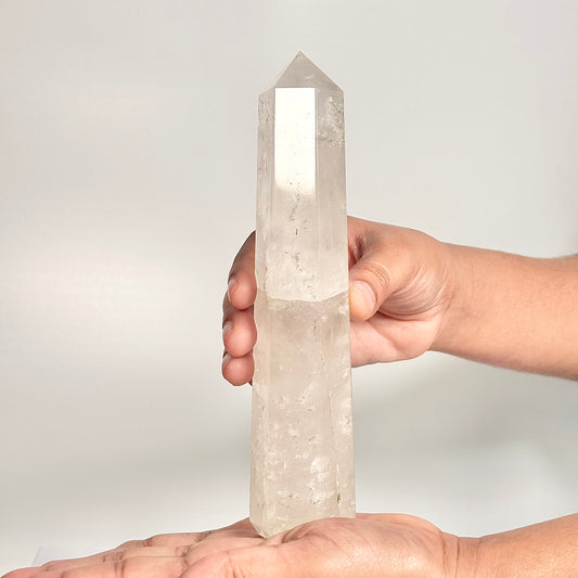 Clear Quartz Six-Facet Tower – 348g - Amplify Energy • Clarity of Mind • Spiritual Alignment