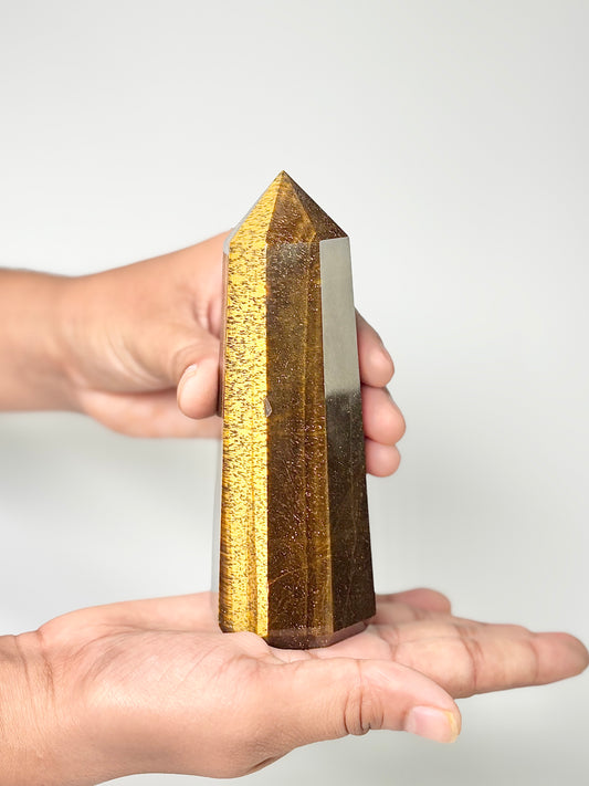 Eight Facet Tiger’s Eye Tower – 330g - Strength, Balance & Timeless Appeal