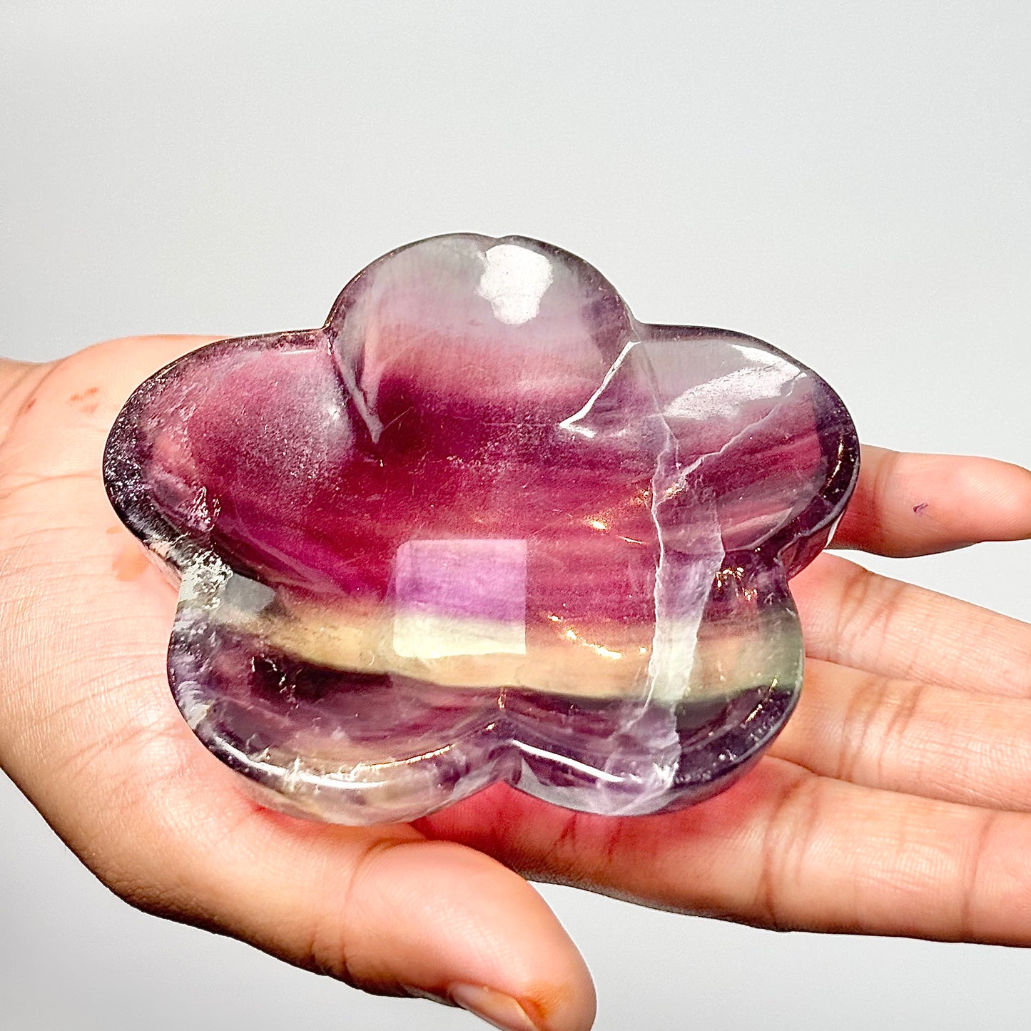 Flower-Shaped Multi Fluorite Bowl