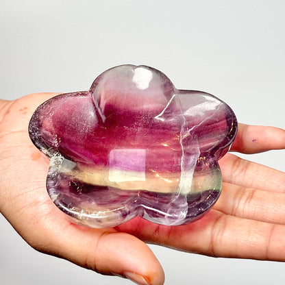 Flower-Shaped Multi Fluorite Bowl