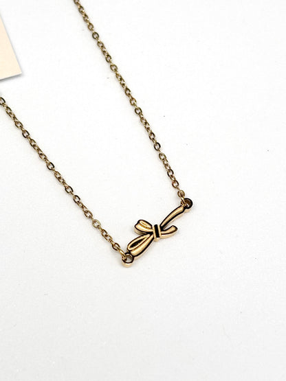 Minimalist Bow Necklace | Gold-Plated Stainless Steel | The Lilith Store