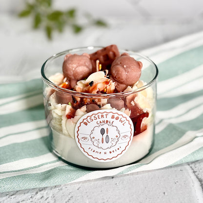 Dessert Bowl with Teddy & Chocolates Decorative Soy Scented Candle