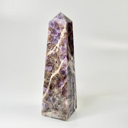 Four Facet Chevron Amethyst Tower – 1.1kg - Amplified Intuition & Focused Healing
