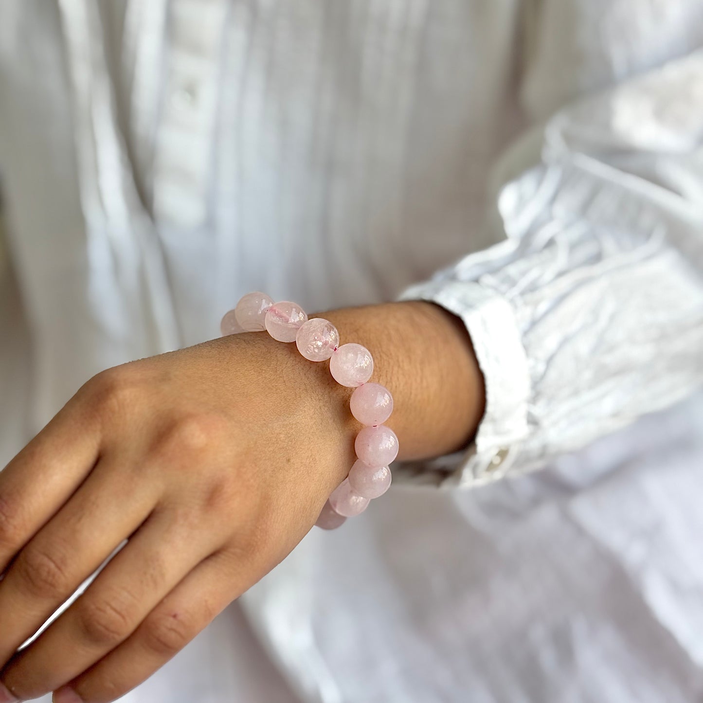 Rose Quartz Bead Bracelet - 12mm | Love & Self-Love