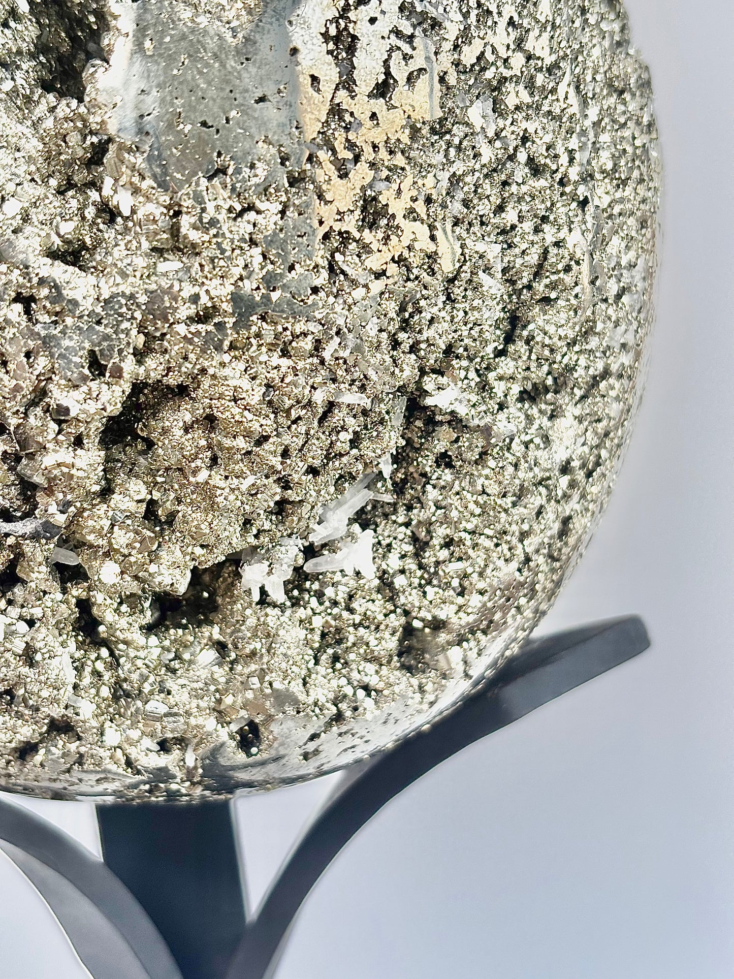 Extra Large Peruvian Pyrite Druzy Egg Carving 8.4 Kg – Abundance & Prosperity
