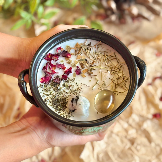 Cauldron Candle | New Beginning , Growth & Stability | Tree of Life Print