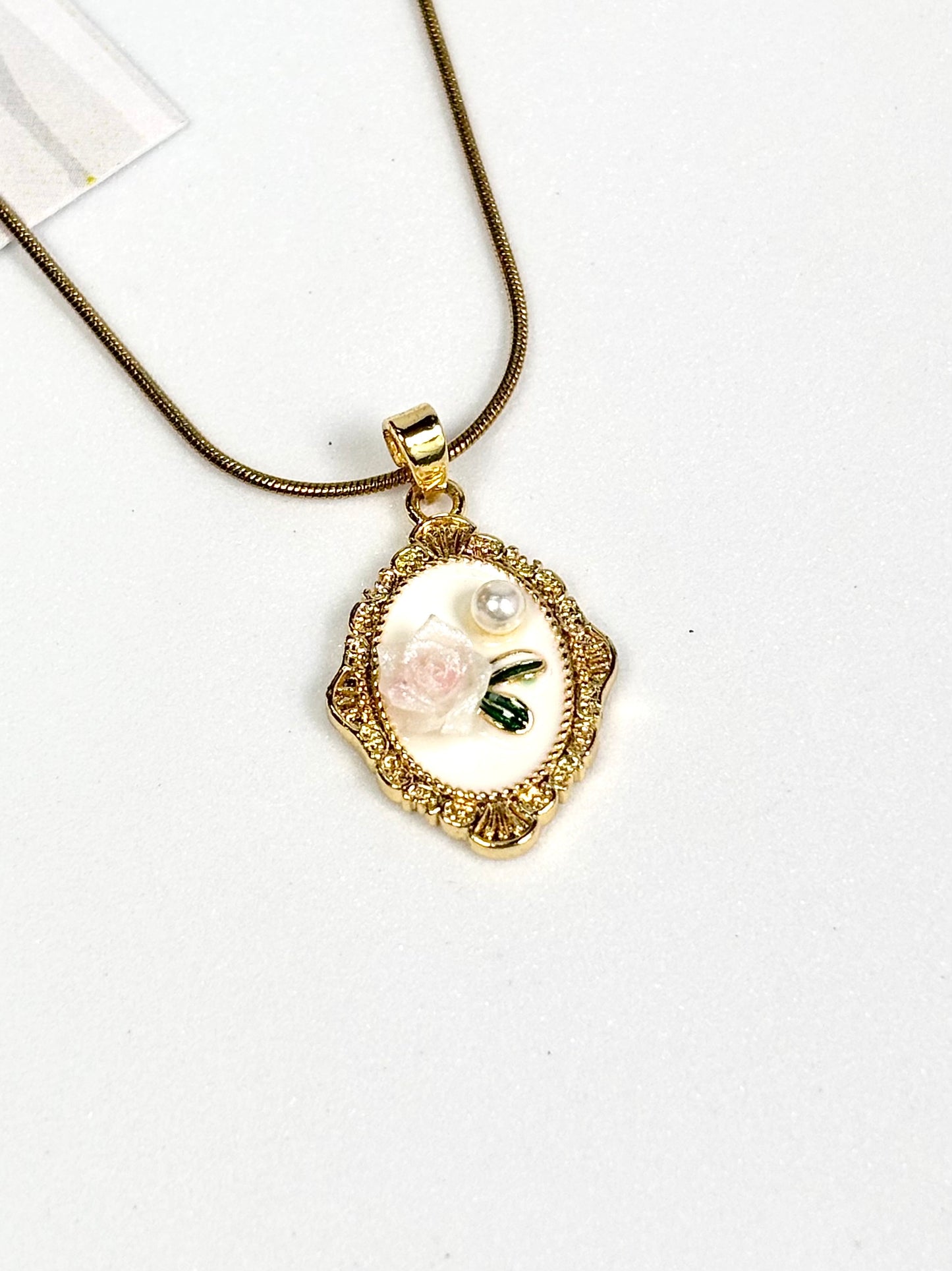 Vintage Floral Pendant Necklace | Gold-Plated Stainless Steel | The Lilith Store