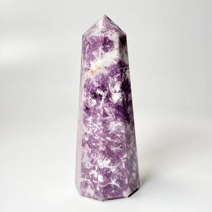 Eight Facet Lepidolite Tower – 766g - Gentle Presence & Refined Balance