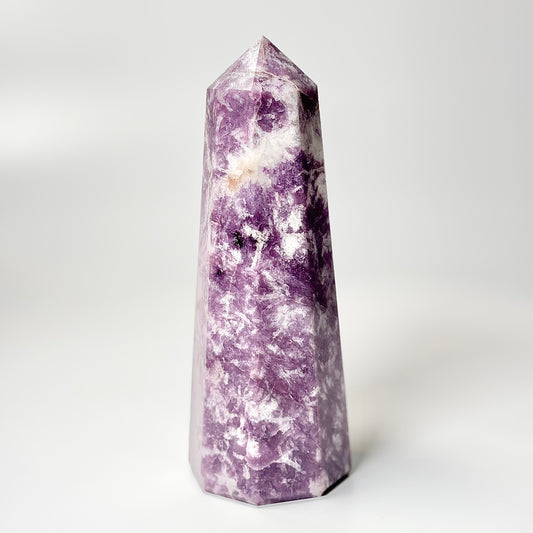 Eight Facet Lepidolite Tower – 766g - Gentle Presence & Refined Balance