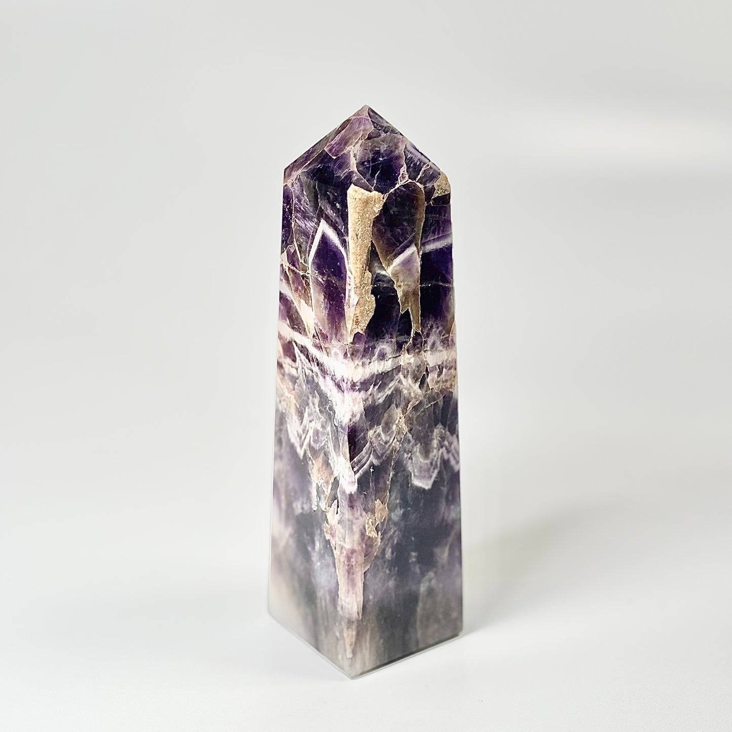 Four Facet Chevron Amethyst Tower – 610g - Amplified Intuition & Focused Healing