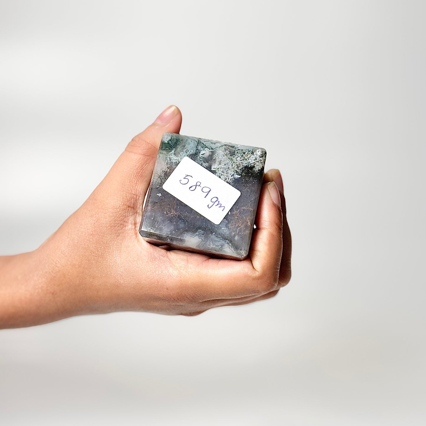Four Facet Moss Agate Tower – 589g - Nature-Inspired Calm & Grounded Beauty