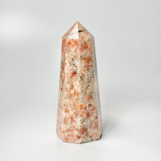Eight Facet Sunstone Tower – 710g - Radiance, Warmth & Uplifting Energy