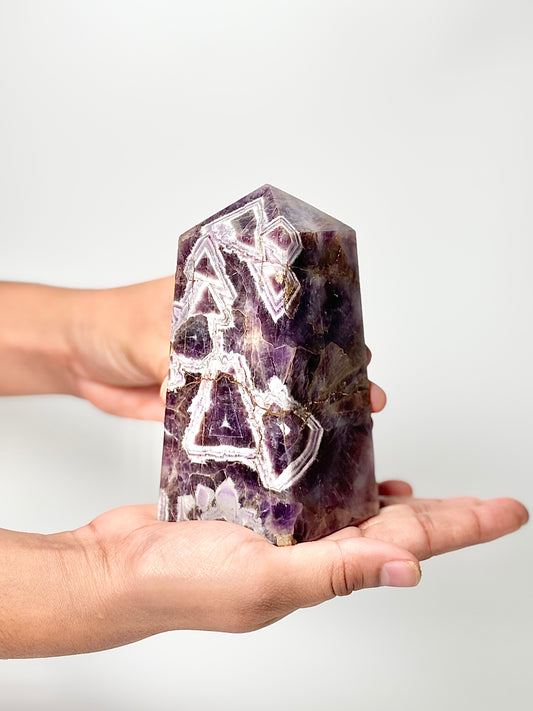 Four Facet Chevron Amethyst Tower – 690g - Focused Energy & Refined Intuition