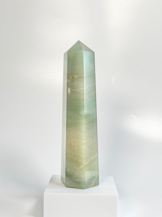 Green Aventurine Six-Facet Tower – 1042 - Attract Luck • Inspire Growth • Help Heart Chakra
