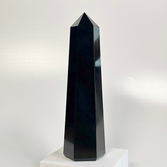 Black Obsidian Six-Facet Tower – 747g - Ground • Shield • Release