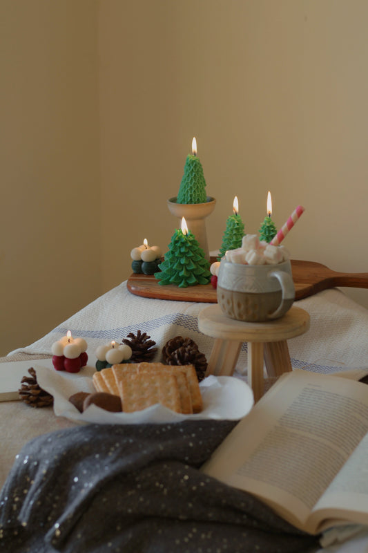 Green Tree & Bubble  Candle Combo No 2 | Set of 8 Soy Candles