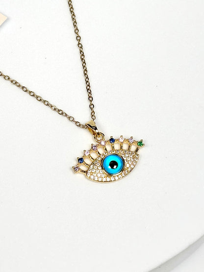Evil Eye Pendant Necklace | Gold-Plated Stainless Steel | The Lilith Store