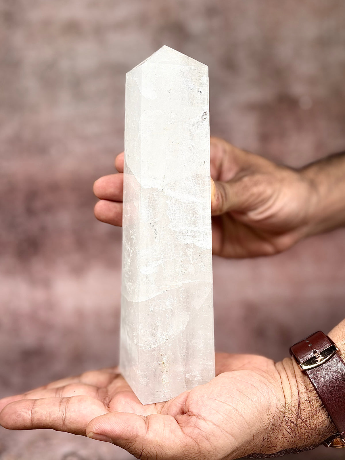 Natural Clear Quartz Crystal Tower