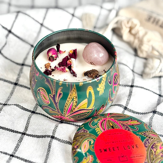 Sweet Love Tin Container Soy Intention Candle - 100 g
