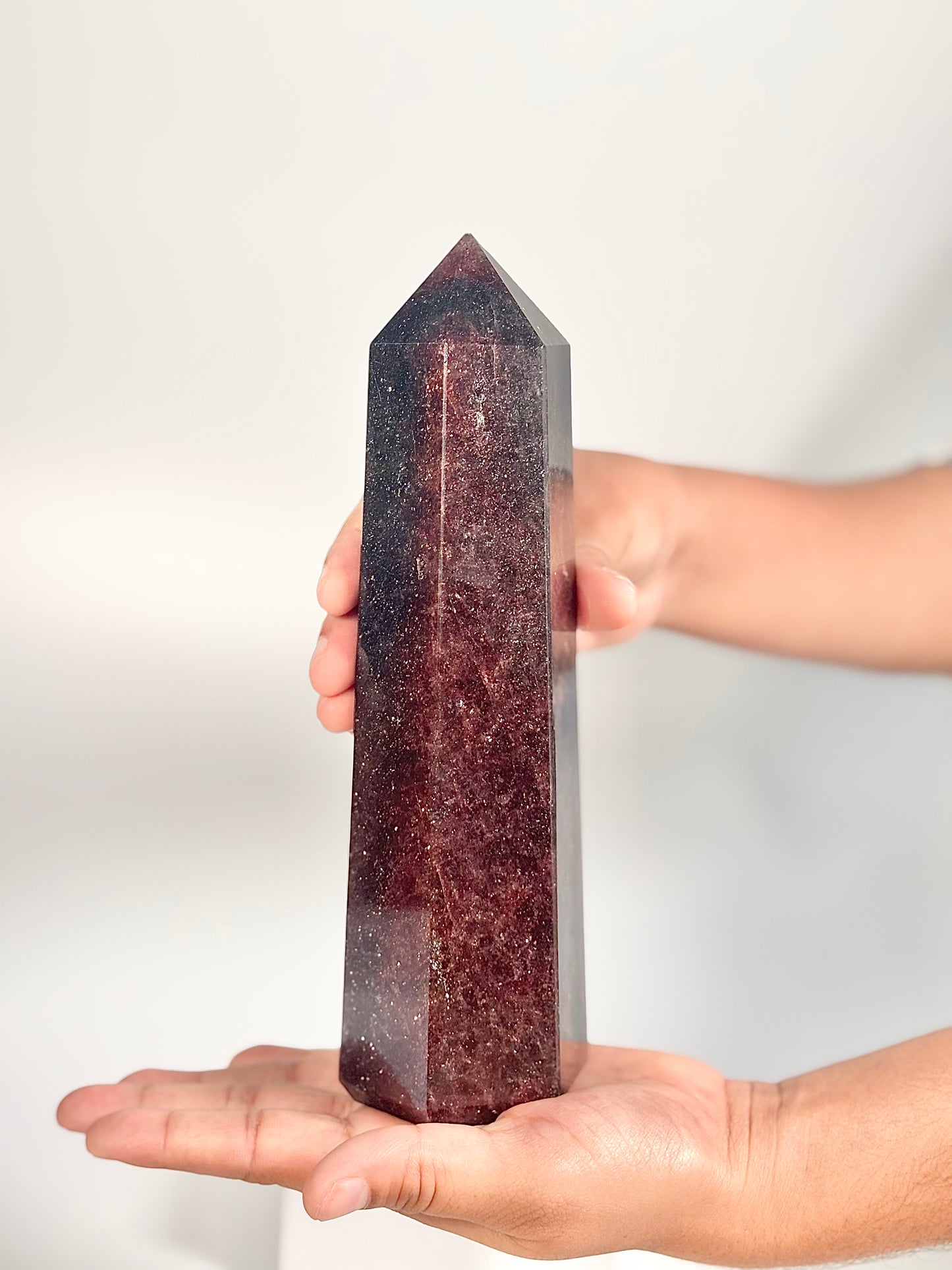 Strawberry Quartz Six -Facet Tower – 951g - Heart Chakra • Radiate Love • Embrace Joy