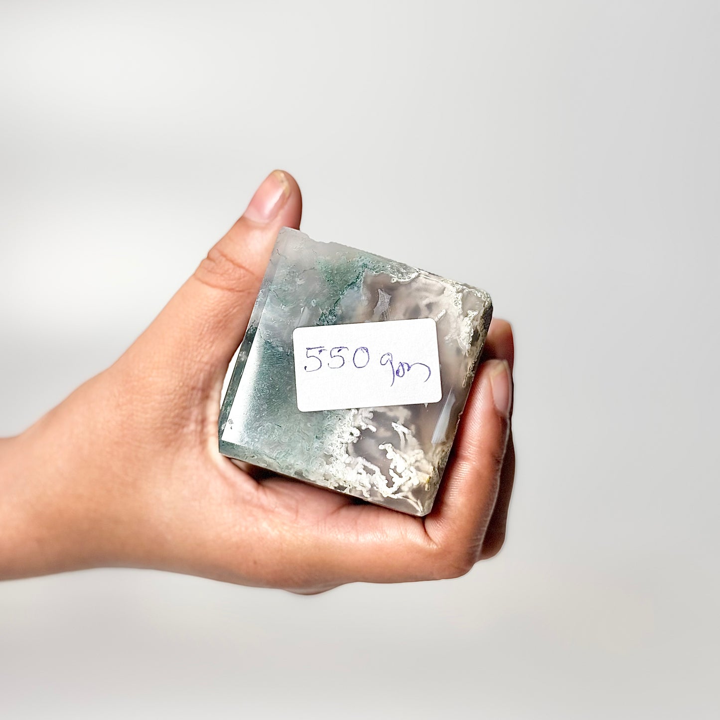 Four Facet Moss Agate Tower – 550g - Nature-Inspired Calm & Grounded Beauty