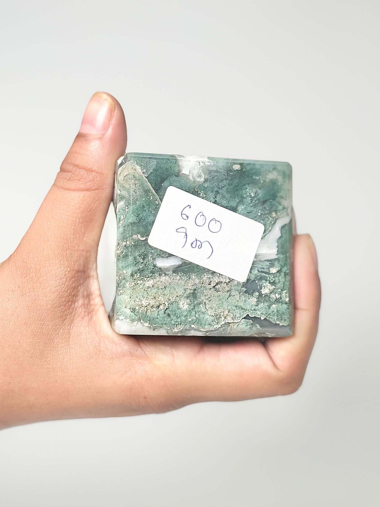 Four Facet Moss Agate Tower – 600g - Nature-Inspired Calm & Grounded Beauty