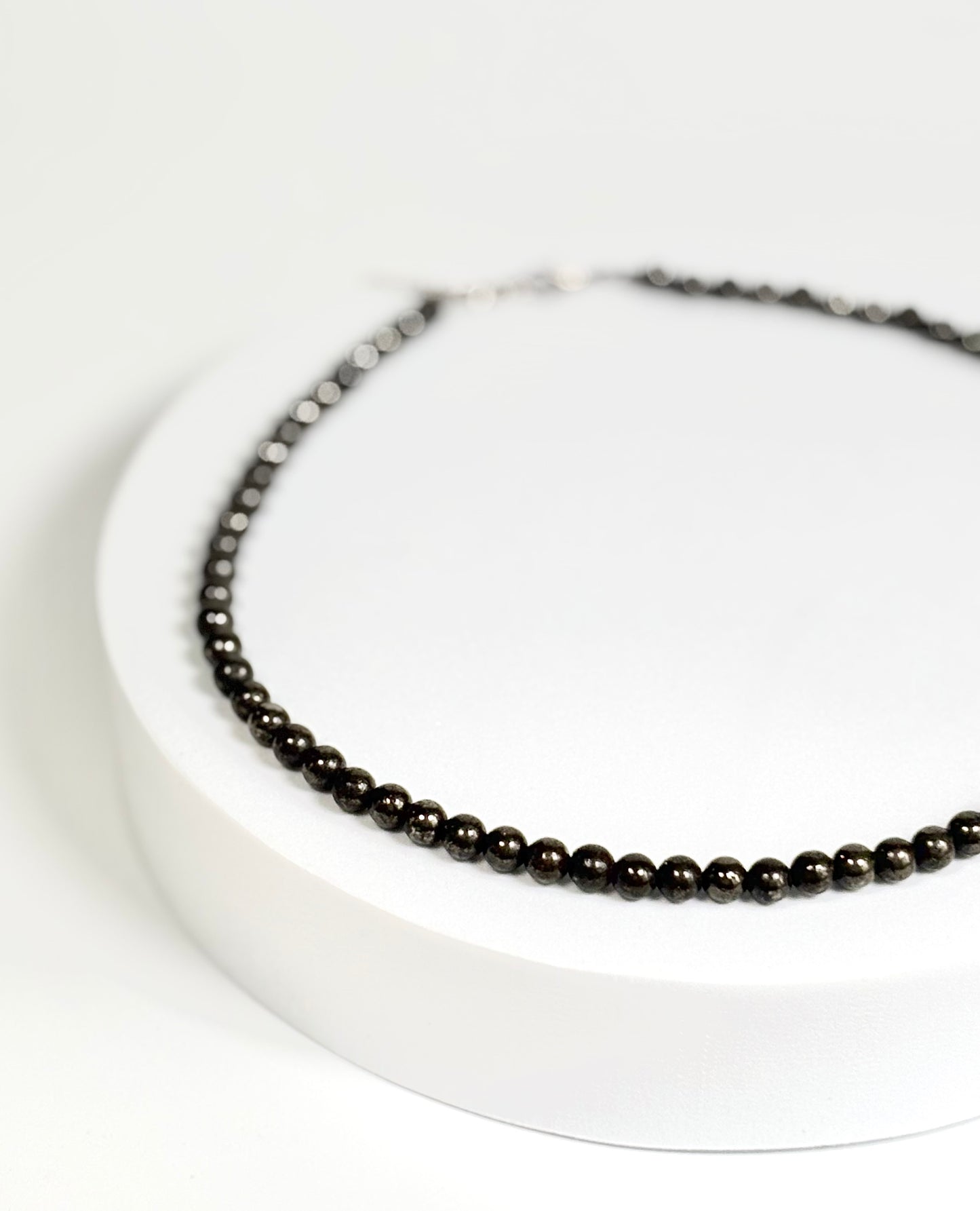 Pyrite Round Bead Necklace – Natural Stone