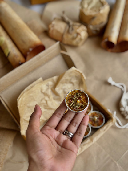 Tealight Orange Soy Wax Tealight Candle with Rosemary & Carnelian