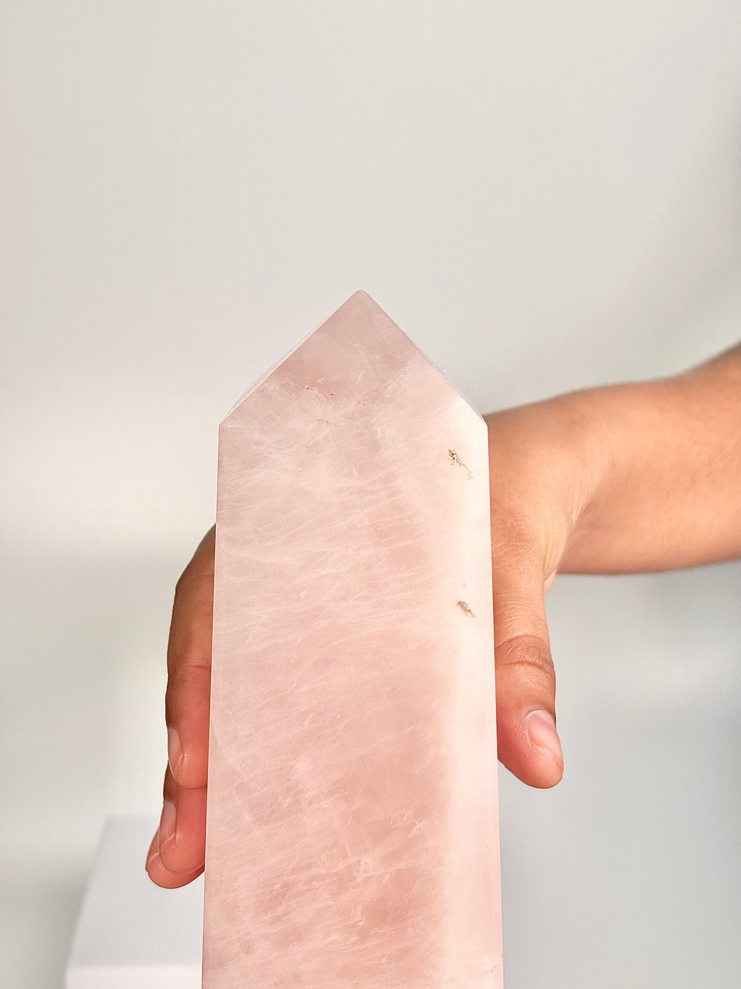Rose Quartz Four-Facet Tower – 1320g - Attract Love • Heal Emotionally • Radiate Compassion