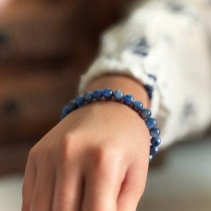 Kyanite Bead Bracelet - 6mm |  Enhances telepathic & Psychic abilities