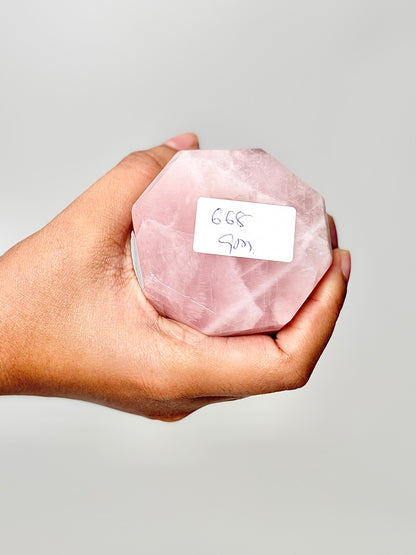 Eight Facet Rose Quartz Tower – 668g - Elegance, Warmth & Gentle Charm