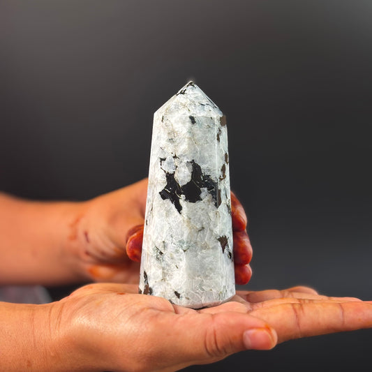 Rainbow Moonstone Large Tower - 300 Gm | Compassion & empathy