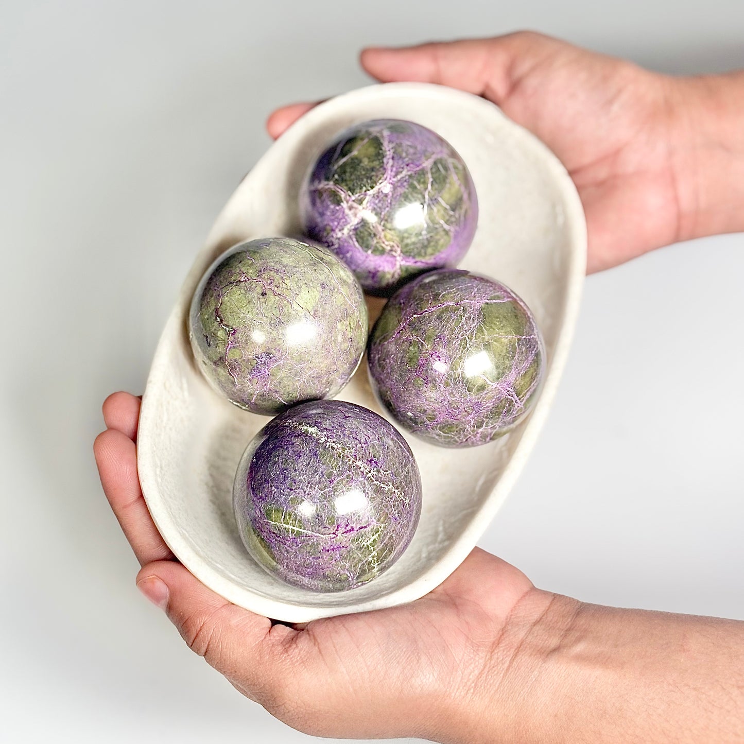 Stichtite Sphere with Green & Purple Inclusions -  Soothe the Soul • Open the Heart • Embrace Spiritual Wisdom